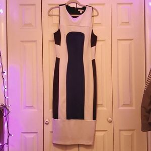 Ny and Co blue black and white color block sleeveless dress size medium..